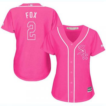 White Sox #2 Nellie Fox Pink Fashion Women's Stitched Baseball Jersey