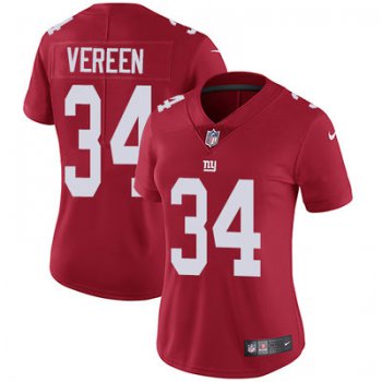 Women's Nike Giants #34 Shane Vereen Red Alternate Stitched NFL Vapor Untouchable Limited Jersey