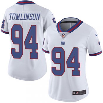 Women's Nike Giants #94 Dalvin Tomlinson White Stitched NFL Limited Rush Jersey