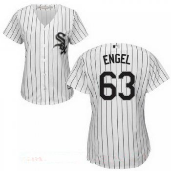 Women's Chicago White Sox #63 Adam Engel White Home Stitched MLB Majestic Cool Base Jersey