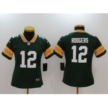 Women's Green Bay Packers #12 Aaron Rodgers Green 2017 Vapor Untouchable Stitched NFL Nike Limited Jersey