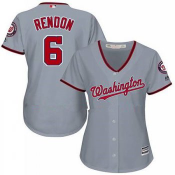 Women's Majestic Washington Nationals #6 Anthony Rendon Authentic Grey Road Cool Base MLB Jersey