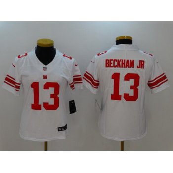 Women's New York Giants #13 Odell Beckham Jr White 2017 Vapor Untouchable Stitched NFL Nike Limited Jersey