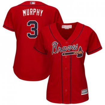 Braves #3 Dale Murphy Red Alternate Women's Stitched Baseball Jersey