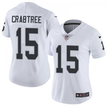 Nike Raiders #15 Michael Crabtree White Women's Stitched NFL Vapor Untouchable Limited Jersey