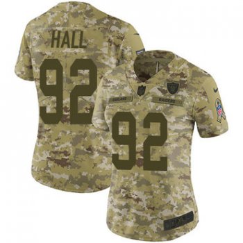 Nike Raiders #92 P.J. Hall Camo Women's Stitched NFL Limited 2018 Salute to Service Jersey