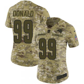 Nike Rams #99 Aaron Donald Camo Women's Stitched NFL Limited 2018 Salute to Service Jersey