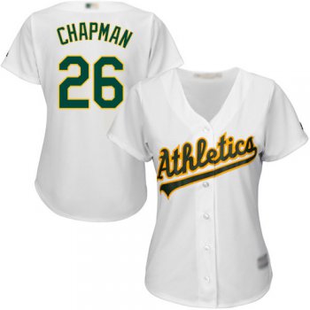 Oakland Athletics #26 Matt Chapman White Home Women's Stitched Baseball Jersey