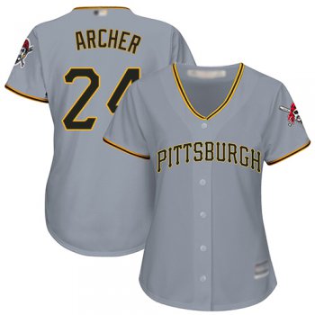 Pittsburgh Pirates #24 Chris Archer Grey Road Women's Stitched Baseball Jersey