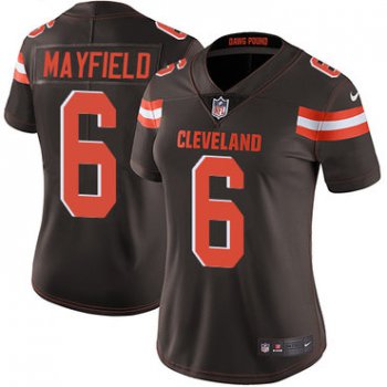Women's Nike Cleveland Browns #6 Baker Mayfield Brown Team Color Stitched NFL Vapor Untouchable Limited Jersey