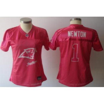 Carolina Panthers #1 Cam Newton Pink Fem Fan Womens Jersey