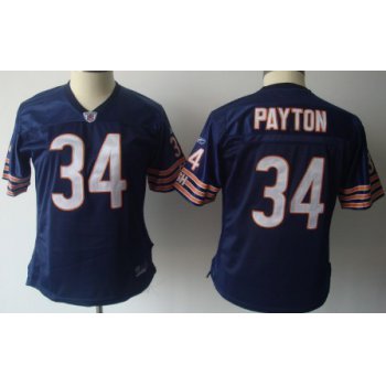 Chicago Bears #34 Walter Payton Blue Womens Jersey