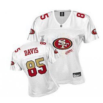 San Francisco 49ers #85 Vernon Davis White Fem Fan Womens Jersey