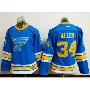 Blues #34 Jake Allen Light Blue 2017 Winter Classic Women's Stitched NHL Jersey