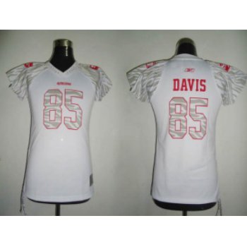 San Francisco 49ers #85 Davis White Womens Zebra Field Flirt Fashion Jersey