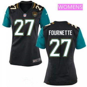 Women's 2017 NFL Draft Jacksonville Jaguars #27 Leonard Fournette Black Alternate Stitched NFL Nike Game Jersey