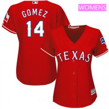 Women's Texas Rangers #14 Carlos Gomez Red Alternate Stitched MLB Majestic Cool Base Jersey