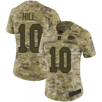 Nike Chiefs #10 Tyreek Hill Camo Women's Stitched NFL Limited 2018 Salute to Service Jersey