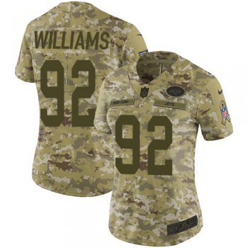 Nike Jets #92 Leonard Williams Camo Women's Stitched NFL Limited 2018 Salute to Service Jersey