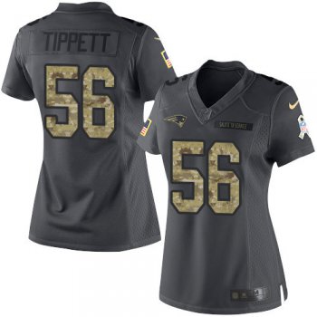 Women's New England Patriots #56 Andre Tippett Black Anthracite 2016 Salute To Service Stitched NFL Nike Limited Jersey