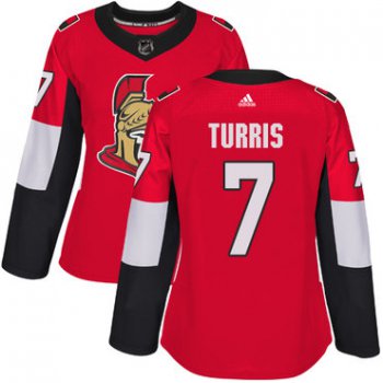 Adidas Senators #7 Kyle Turris Red Home Authentic Women's Stitched NHL Jersey