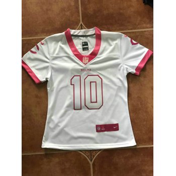 Nike Bears #10 Mitchell Trubisky White Pink Women's Stitched NFL Limited Rush Fashion Jersey