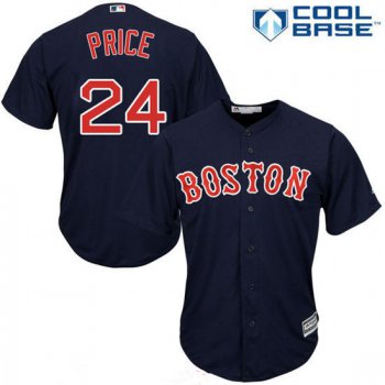 Women's Boston Red Sox #24 David Price Navy Blue Stitched MLB Majestic Cool Base Jersey