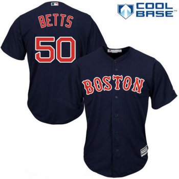 Women's Boston Red Sox #50 Mookie Betts Navy Blue Stitched MLB Majestic Cool Base Jersey