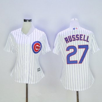 Women's Chicago Cubs #27 Addison Russell White Home MLB Cool Base Stitched Baseball Jersey