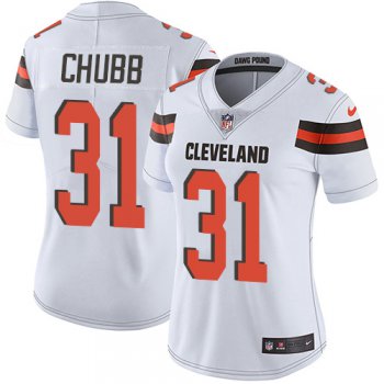Nike Cleveland Browns #31 Nick Chubb White Women's Stitched NFL Vapor Untouchable Limited Jersey