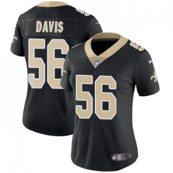 Nike New Orleans Saints #56 DeMario Davis Black Team Color Women's Stitched NFL Vapor Untouchable Limited Jersey