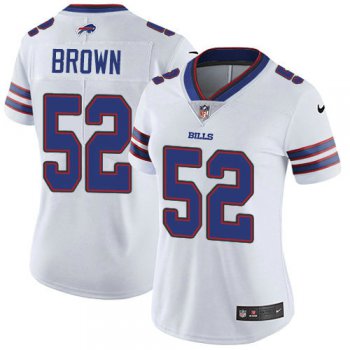 Women Nike Bills #52 Preston Brown White Stitched NFL Vapor Untouchable Limited Jersey