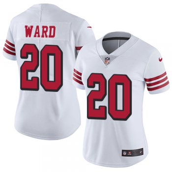 Women's Nike San Francisco 49ers #20 Jimmie Ward White Rush Stitched NFL Vapor Untouchable Limited Jersey