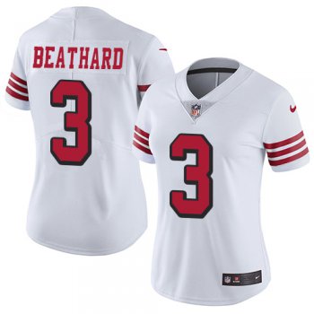 Women's Nike San Francisco 49ers #3 C.J. Beathard White Rush Stitched NFL Vapor Untouchable Limited Jersey