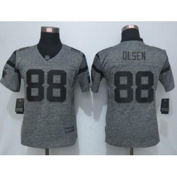 Women's Carolina Panthers #88 Greg Olsen Gray Gridiron Nike NFL Limited Jersey