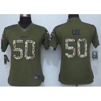 Women's Dallas Cowboys #50 Sean Lee Green Salute to Service NFL Nike Limited Jersey