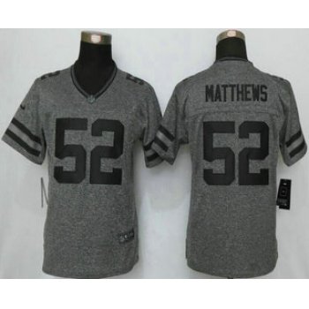 Women's Green Bay Packers #52 Clay Matthews Nike Gray Gridiron NFL Gray Limited Jersey