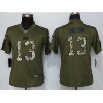 Women's Indianapolis Colts #13 T.Y. Hilton Green Salute to Service NFL Nike Limited Jersey