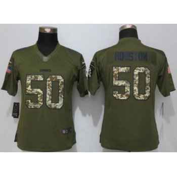 Women's Kansas City Chiefs #50 Justin Houston Green Salute to Service NFL Nike Limited Jersey