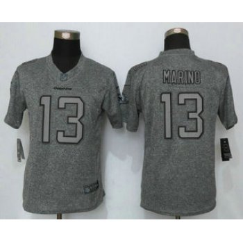 Women's Miami Dolphins #13 Dan Marino Nike Gray Gridiron NFL Gray Limited Jersey