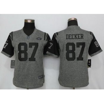 Women's New York Jets #87 Eric Decker Gray Gridiron Stitched NFL Nike Limited Jersey