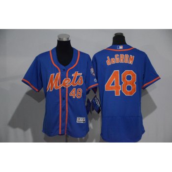 Women's New York Mets #48 Jacob deGrom Blue With Orange 2016 Flexbase Stitched Baseball Jersey
