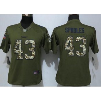 Women's Philadelphia Eagles #43 Darren Sproles Green Salute to Service NFL Nike Limited Jersey