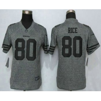 Women's San Francisco 49ers #80 Jerry Rice Nike Gray Gridiron NFL Gray Limited Jersey