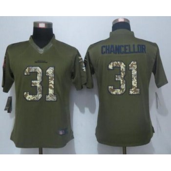 Women's Seattle Seahawks #31 Kam Chancellor Green Salute to Service NFL Nike Limited Jersey