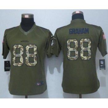 Women's Seattle Seahawks #88 Jimmy Graham Green Salute to Service NFL Nike Limited Jersey