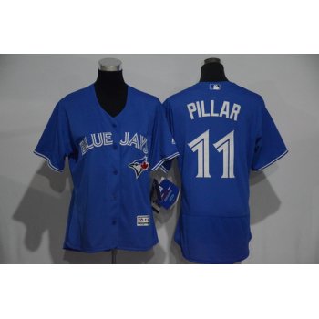 Women's Toronto Blue Jays #11 Kevin Pillar Royal Blue 2016 Flexbase Stitched Baseball Jersey