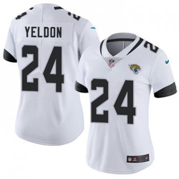 Nike Jacksonville Jaguars #24 T.J. Yeldon White Women's Stitched NFL Vapor Untouchable Limited Jersey