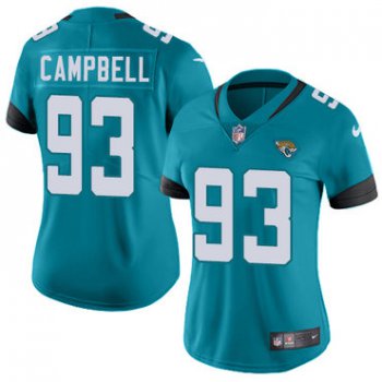 Nike Jacksonville Jaguars #93 Calais Campbell Teal Green Team Color Women's Stitched NFL Vapor Untouchable Limited Jersey