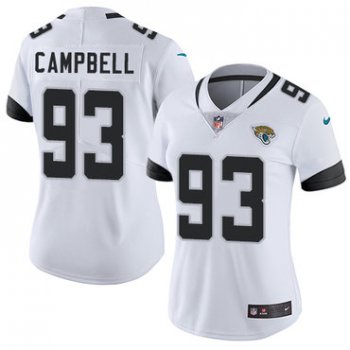 Nike Jacksonville Jaguars #93 Calais Campbell White Women's Stitched NFL Vapor Untouchable Limited Jersey